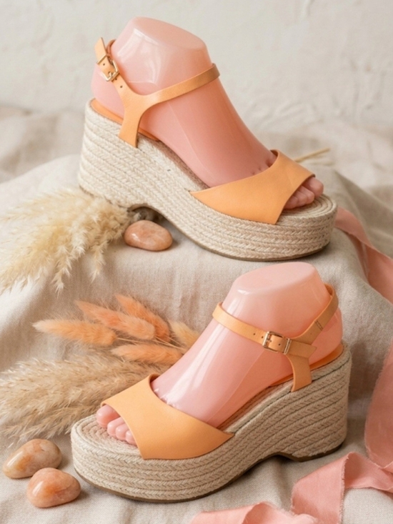 ANTONIO MELANI Shoes - Antonio Melani Women's Size 7.5 M Espadrille Wedge Sandals Orange Peach 59